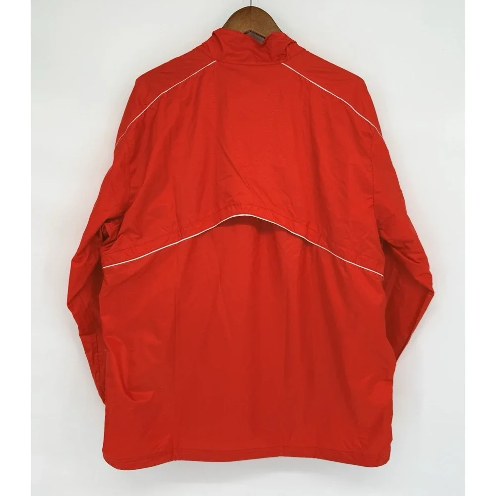 Nike Mens LARGE Ball State Football Red Windbreaker Quarter Zip Coach Jacket NEW